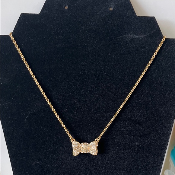 kate spade Jewelry - Kate Spade Gold Tone Bow Pendant Necklace